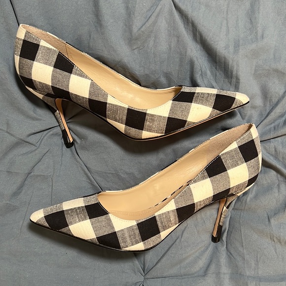 Marc Fisher | Shoes | Marc Fisher Black White Plaid Heels | Poshmark
